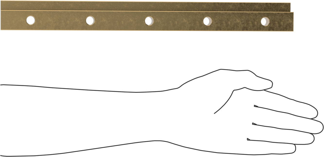 Gib, L-Şekilli Ray, 1,5" Genişlik, 15" Uzunluk