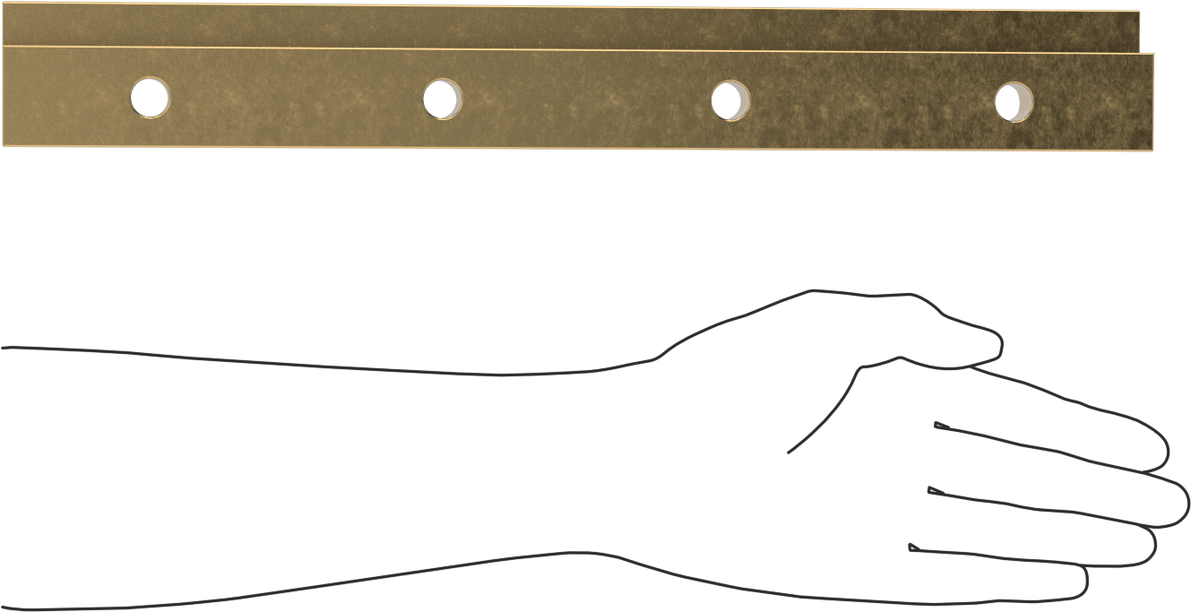 Gib, L-Şekilli Ray, 2 inç Genişlik, 16" Uzunluk
