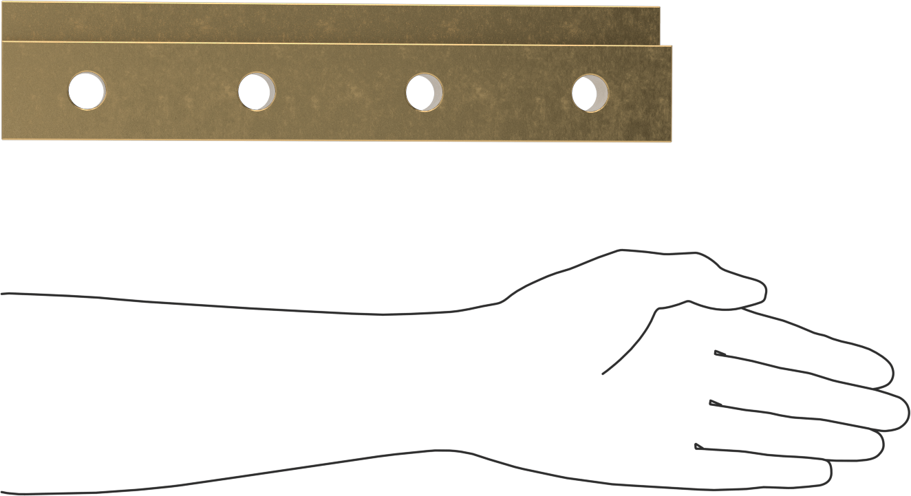 Gib, L-Şekilli Ray, 2,5" Genişlik, 12" Uzunluk