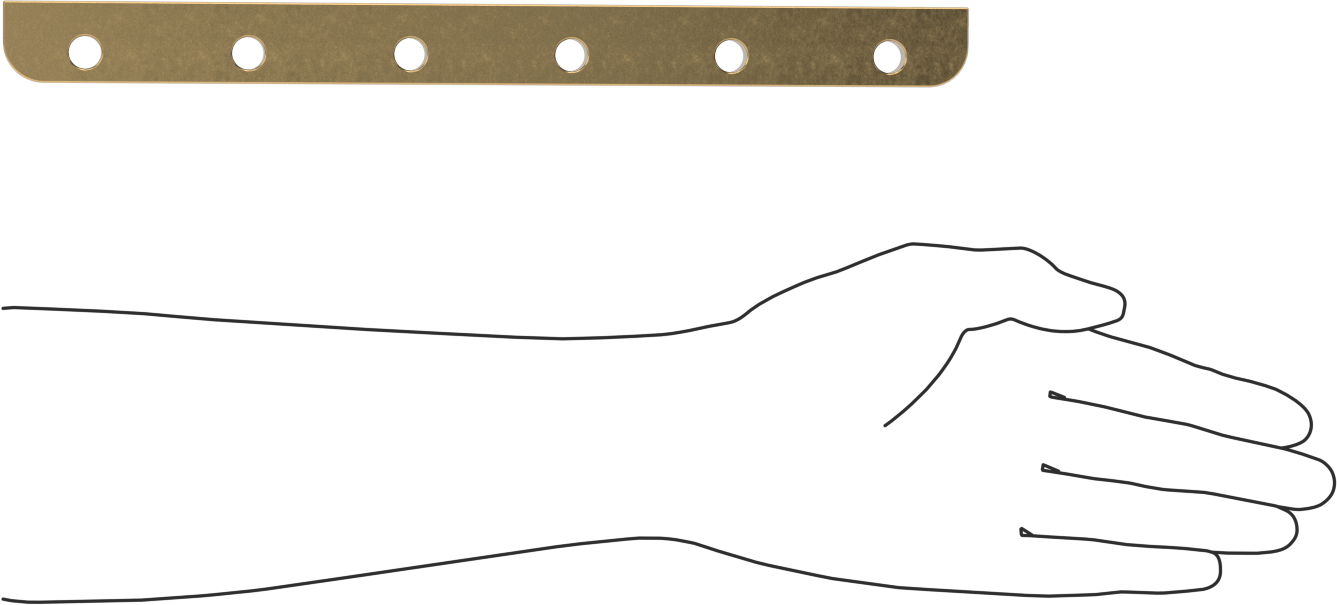 Gib, Kare Ray, 1" Genişlik, 12" Uzunluk