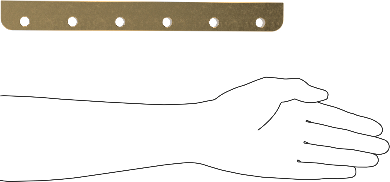 Gib, Kare Ray, 1,25" Genişlik, 12" Uzunluk