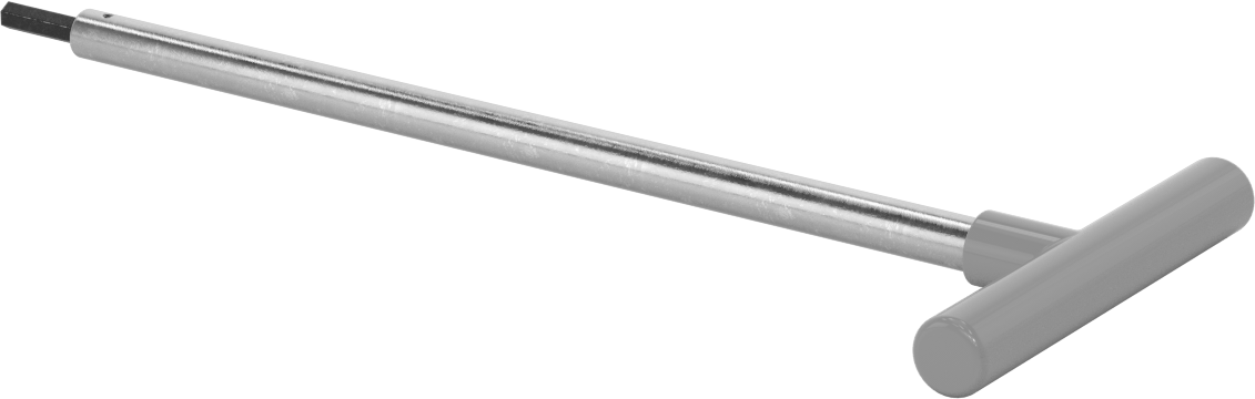 Uzun Uçlu T Saplı Altıgen Anahtar, 1/4" Tahrik Boyutu, 13" Toplam Uzunluk