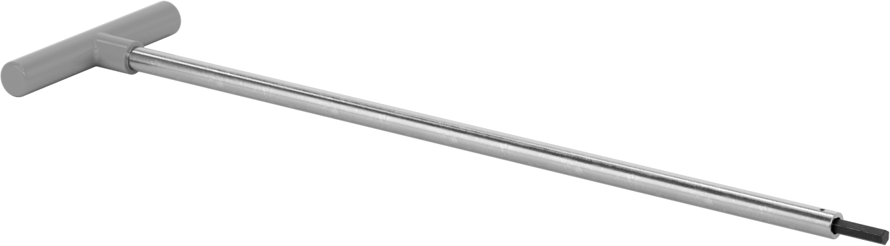 Uzun Uçlu T Saplı Altıgen Anahtar, 1/4" Tahrik Boyutu, 19" Toplam Uzunluk