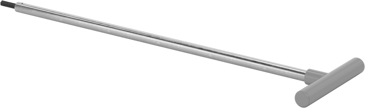 Uzun Uçlu T Saplı Altıgen Anahtar, 1/4" Tahrik Boyutu, 19" Toplam Uzunluk
