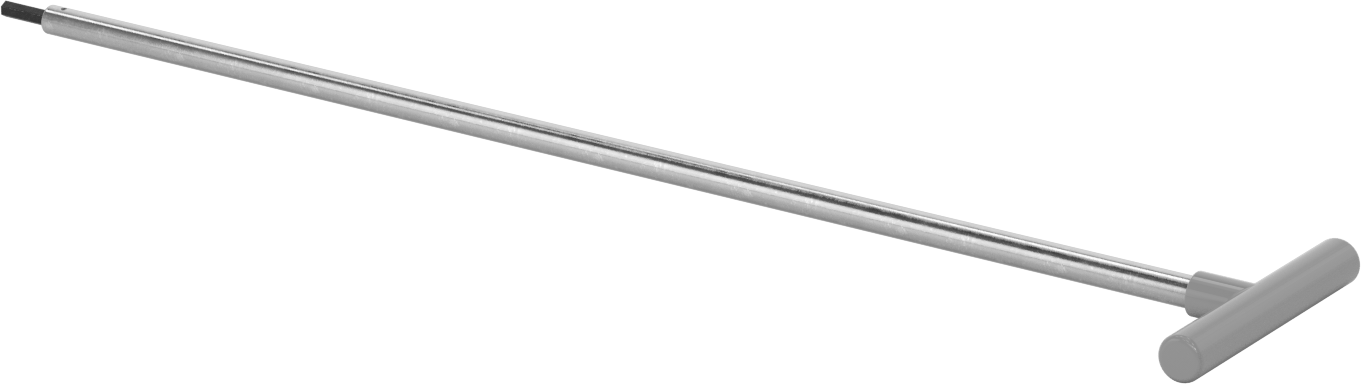Uzun Uçlu T Saplı Altıgen Anahtar, 1/4" Tahrik Boyutu, 25" Toplam Uzunluk