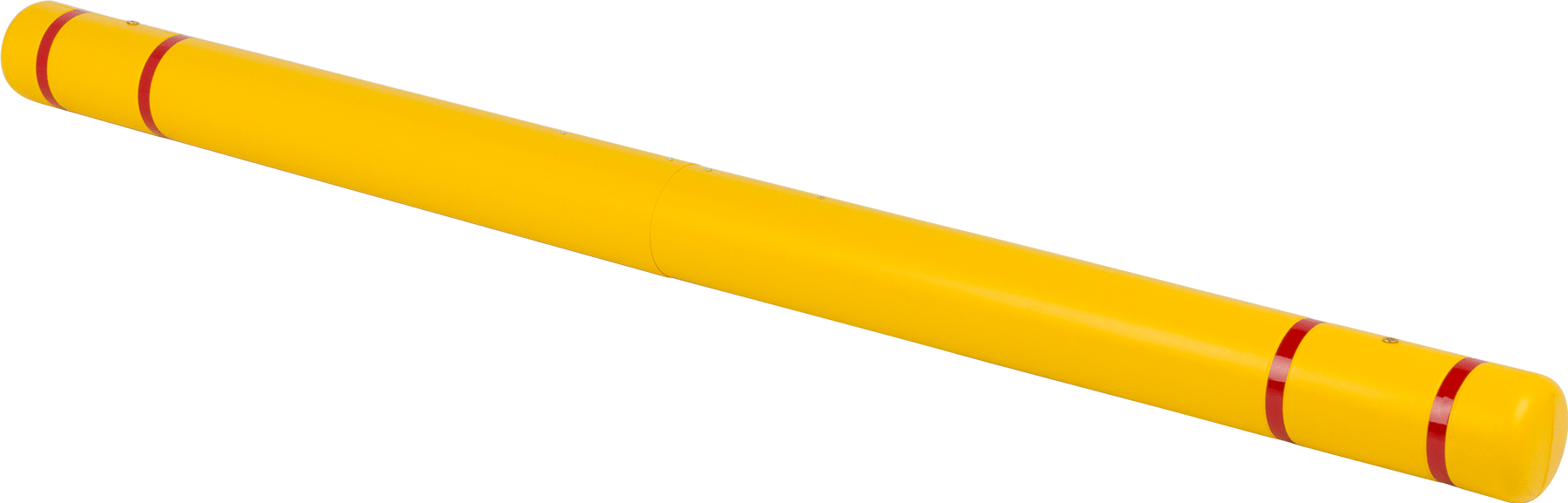 Boşluk Çubuğu, Sarı üzerine Yansıtıcı Kırmızı Bant, 4-1/2" Çap, 80" Uzunluk