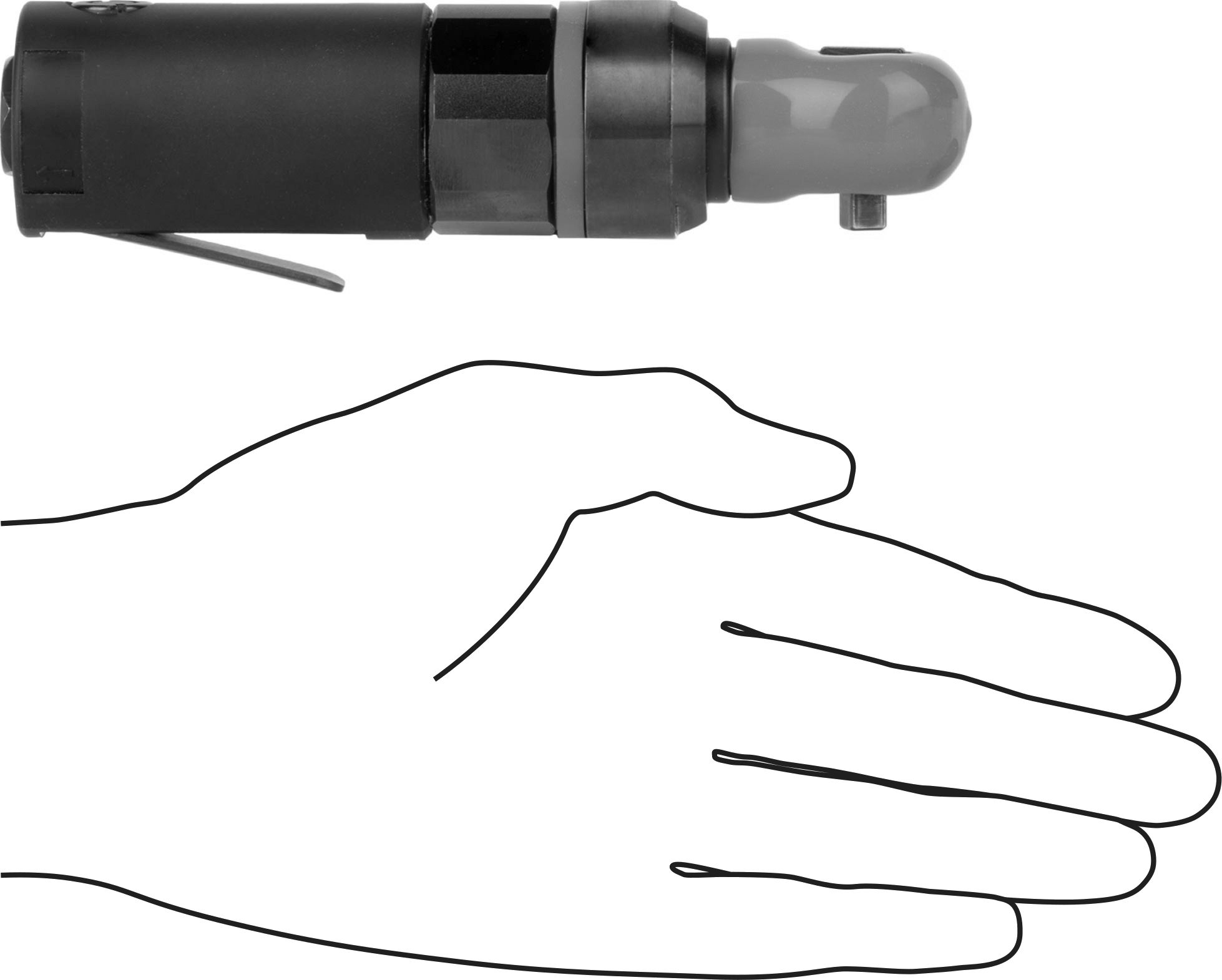 Havalı Cırcır Anahtarı, 1/4" Kare Tahrik, 40 ft-lbs. Maksimum Tork