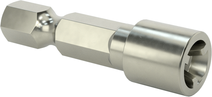 Üç Yivli Uç, 1/4" Altıgen Şaft, 1 Numaralı ila 4 Numaralı Vida Boyutu için