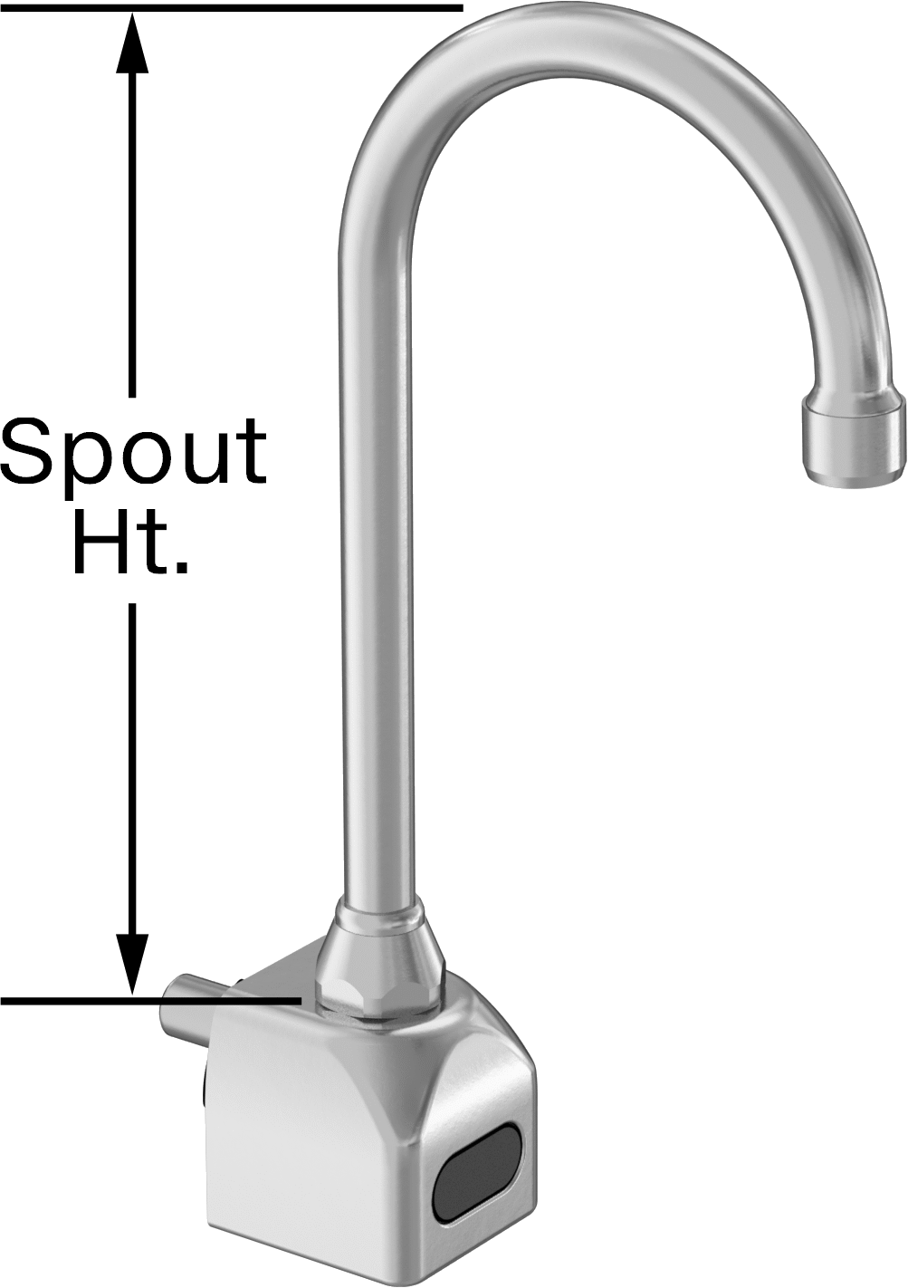 Dokunmasız Lavabo Bataryası, Akülü, Arka Giriş, 1.5 gpm, 5-3/8" Uzunluklu Ağızlık