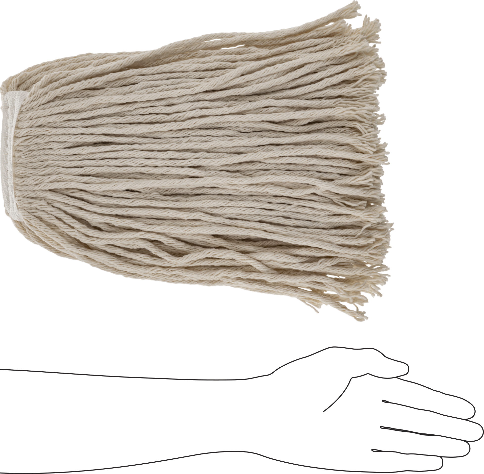 Pamuklu Islak Paspas Başlığı, 8 Ply, 12 oz.