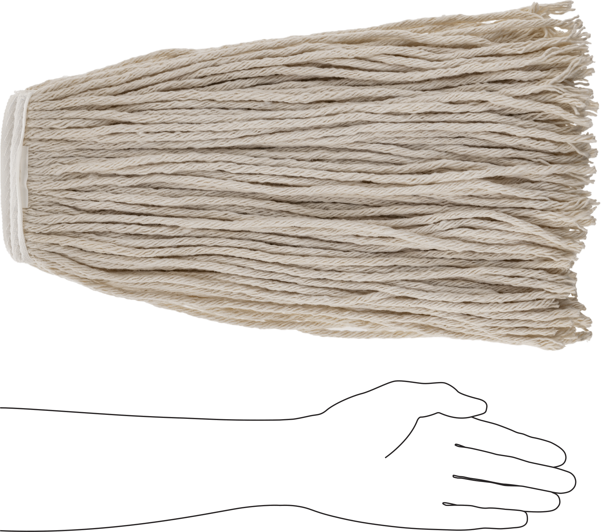 Pamuklu Islak Paspas Başlığı, 8 Ply, 16 oz.