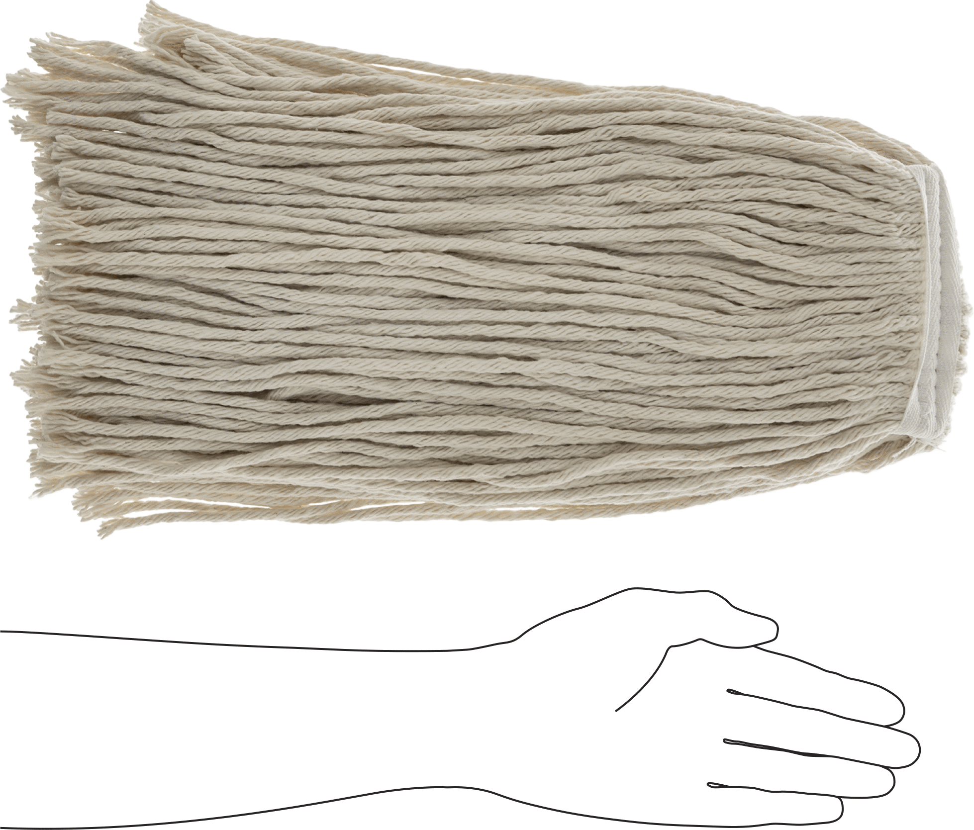 Pamuklu Islak Paspas Başlığı, 8 Ply, 20 oz.