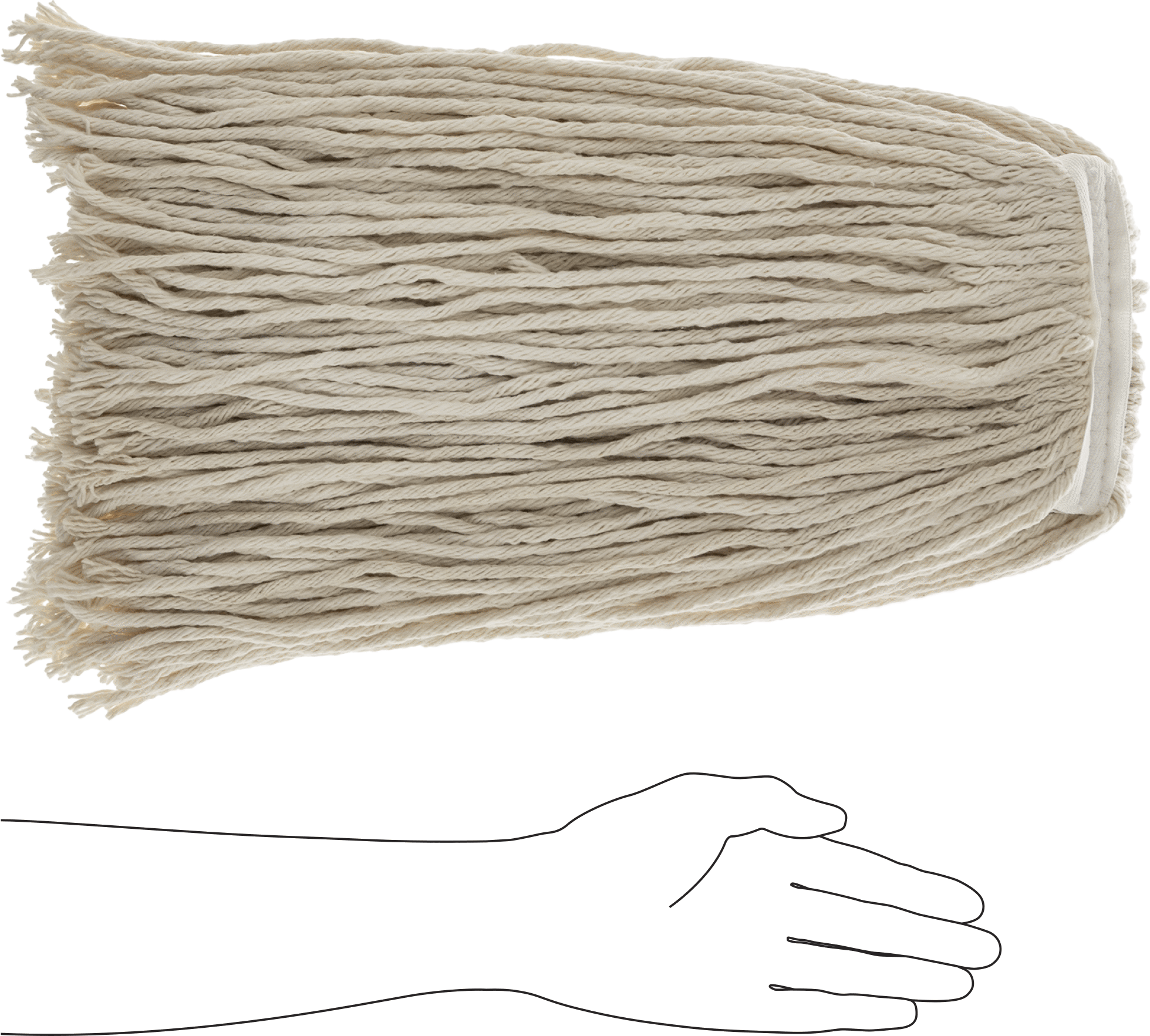 Pamuklu Islak Paspas Başlığı, 8 Ply, 24 oz.