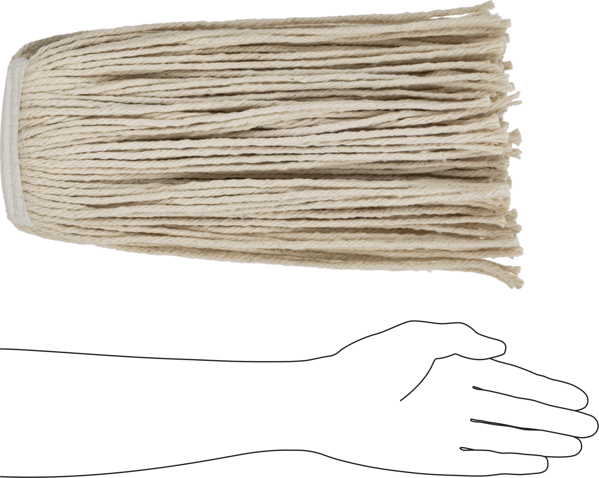Pamuklu Islak Paspas Başlığı, 4 Ply, 12 oz.