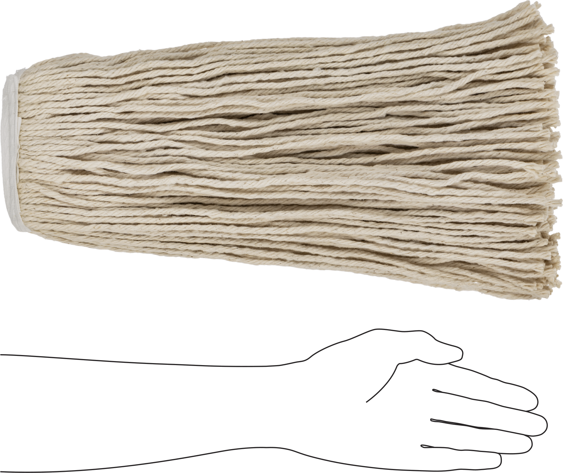 Pamuklu Islak Paspas Başlığı, 4 Ply, 16 oz.