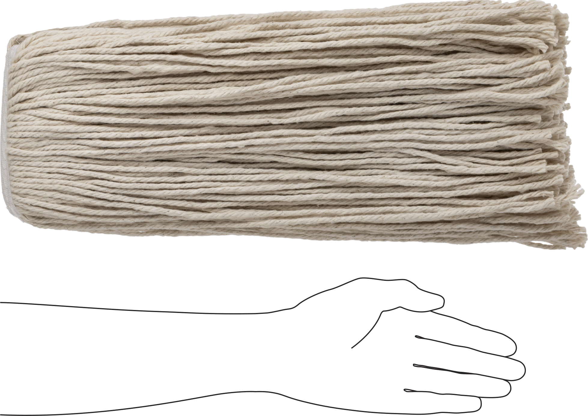 Pamuklu Islak Paspas Başlığı, 4 Ply, 20 oz.