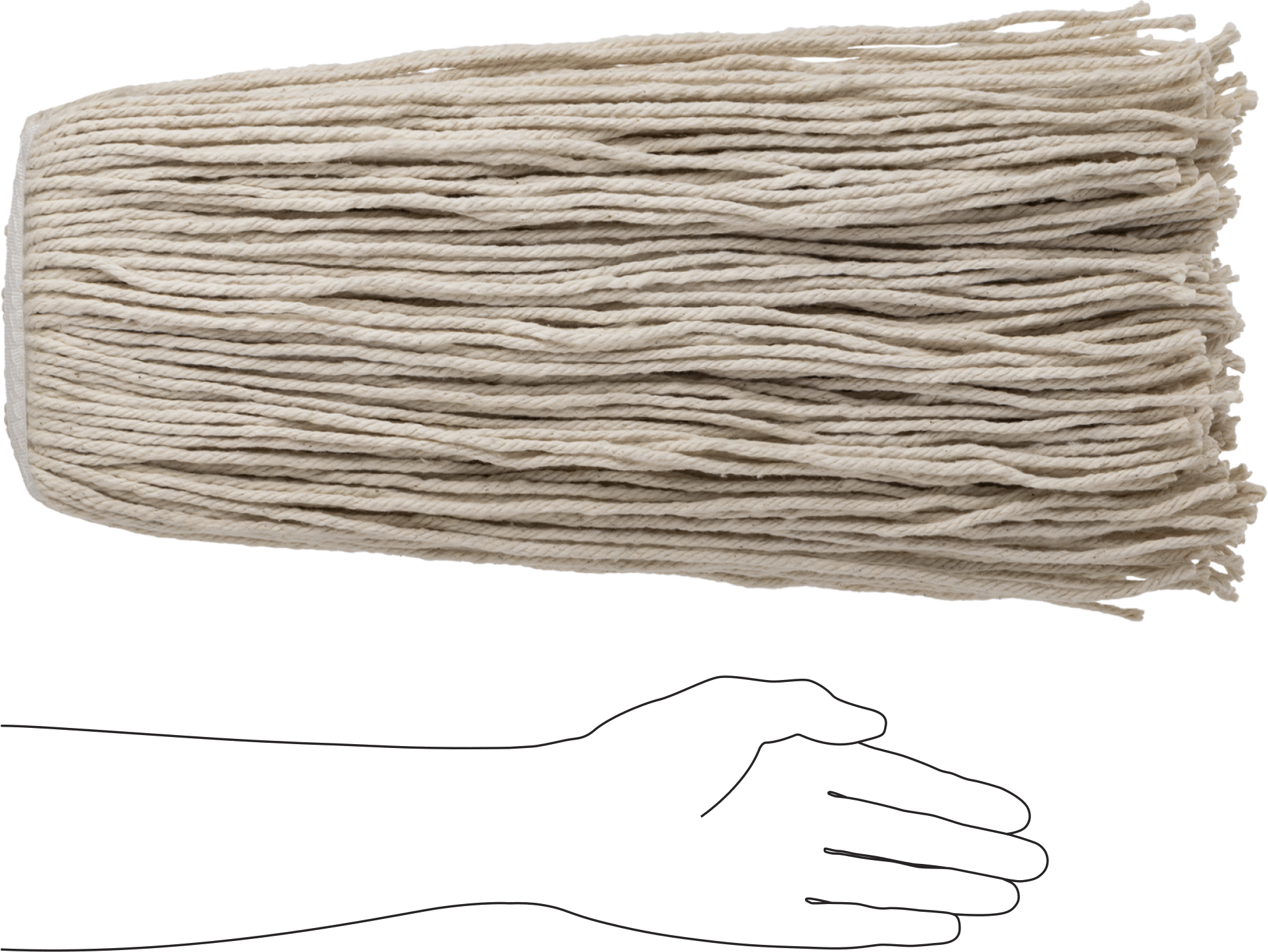 Pamuklu Islak Paspas Başlığı, 4 Ply, 24 oz.
