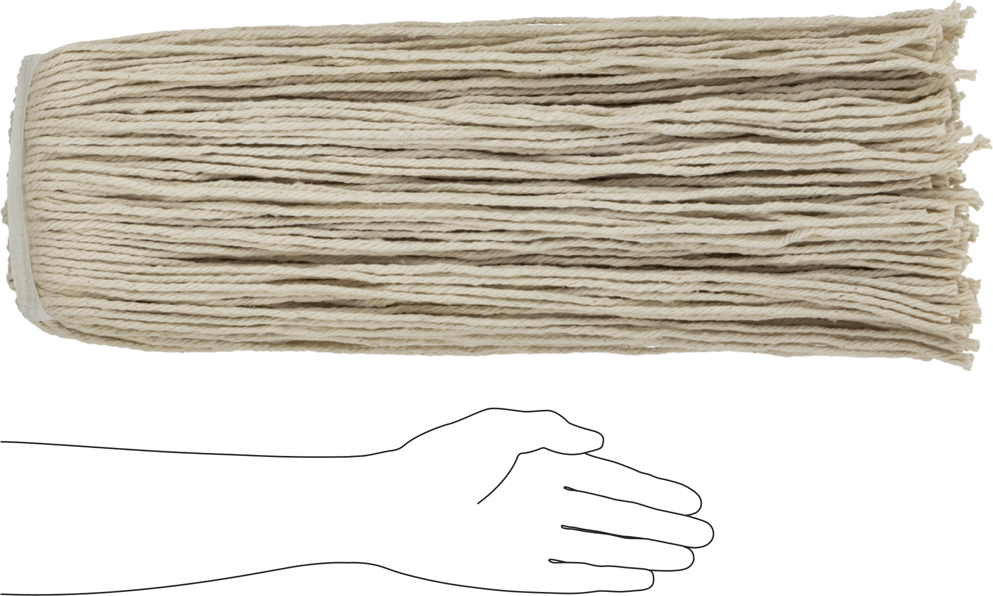 Pamuklu Islak Paspas Başlığı, 4 Ply, 32 oz.