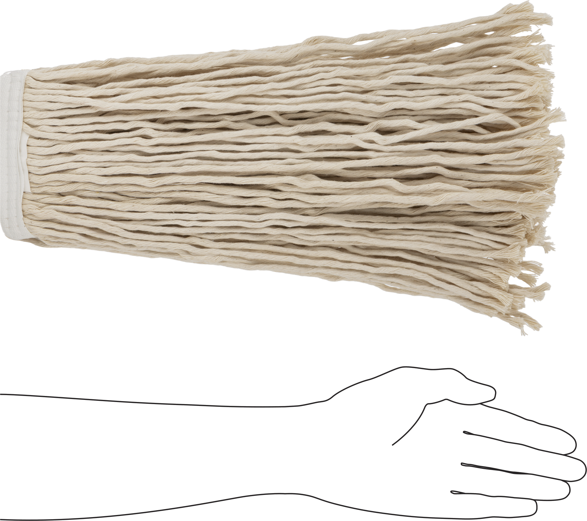 Pamuklu Islak Paspas Başlığı, 32 Ply, 16 oz.