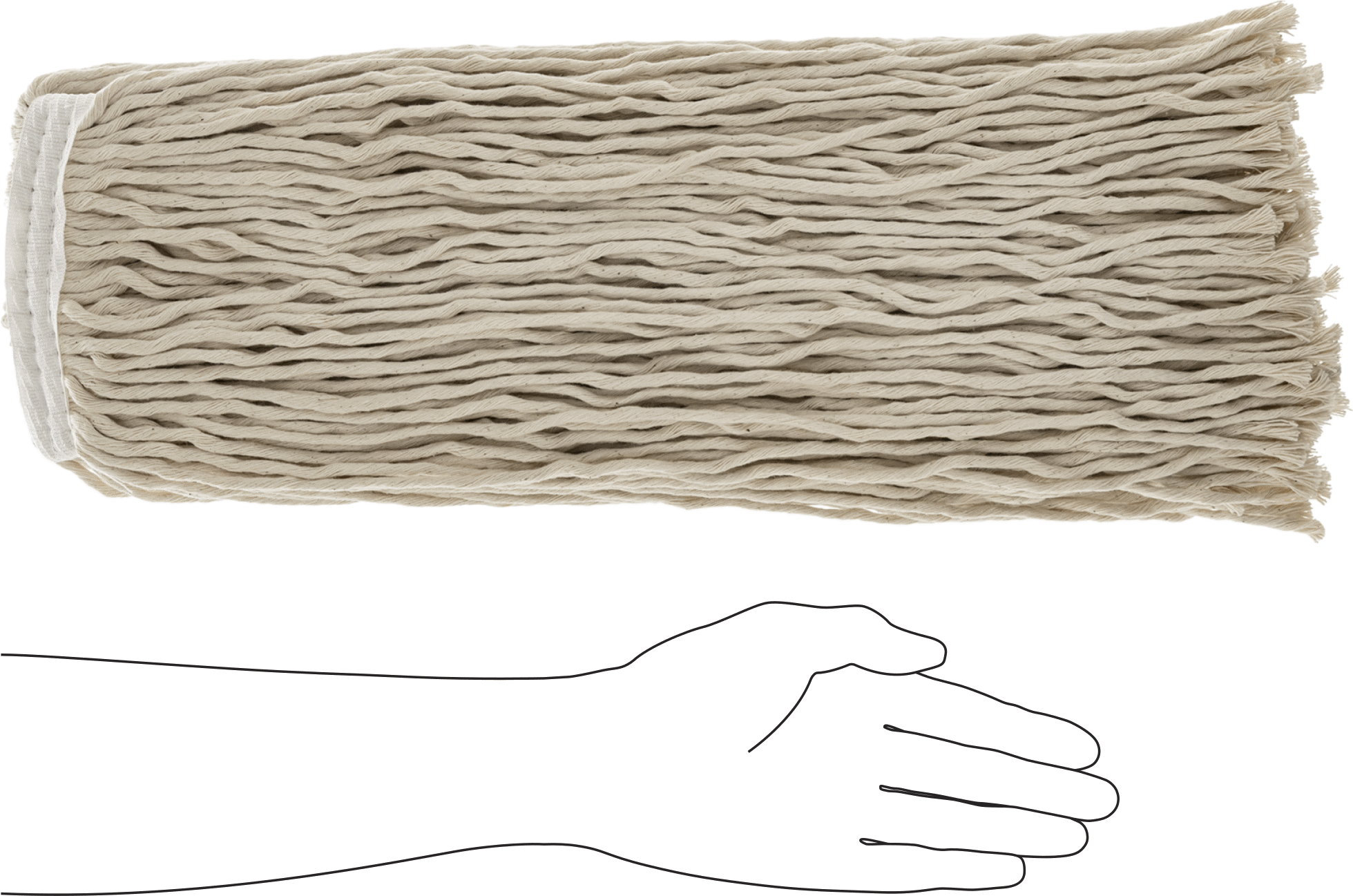 Pamuklu Islak Paspas Başlığı, 32 Ply, 24 oz.