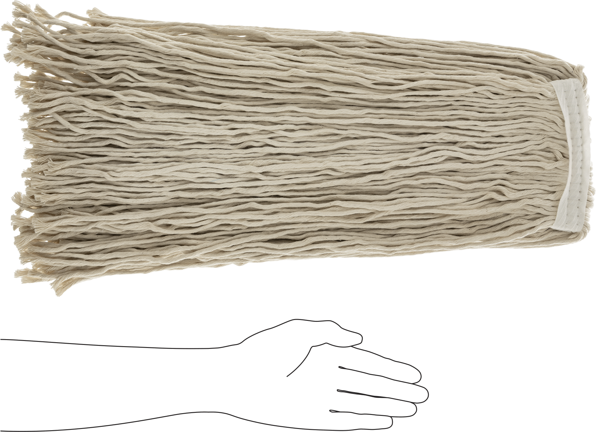 Pamuklu Islak Paspas Başlığı, 32 Ply, 32 oz.
