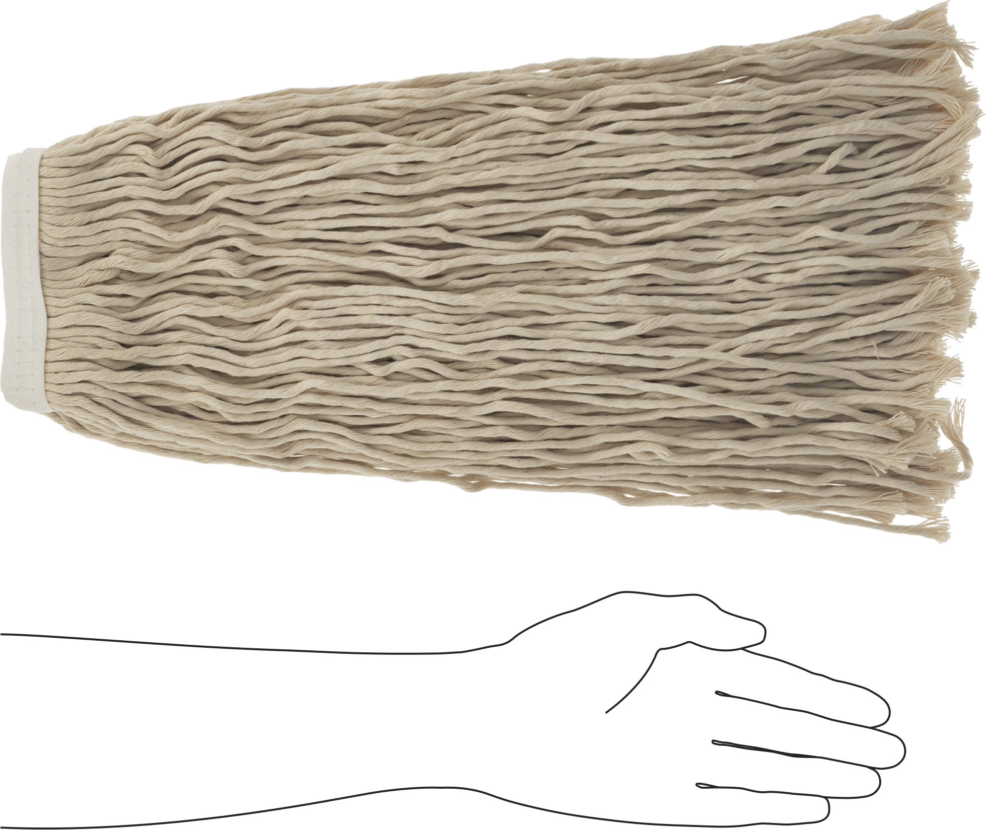 Pamuklu Islak Paspas Başlığı, 32 Ply, 20 oz.