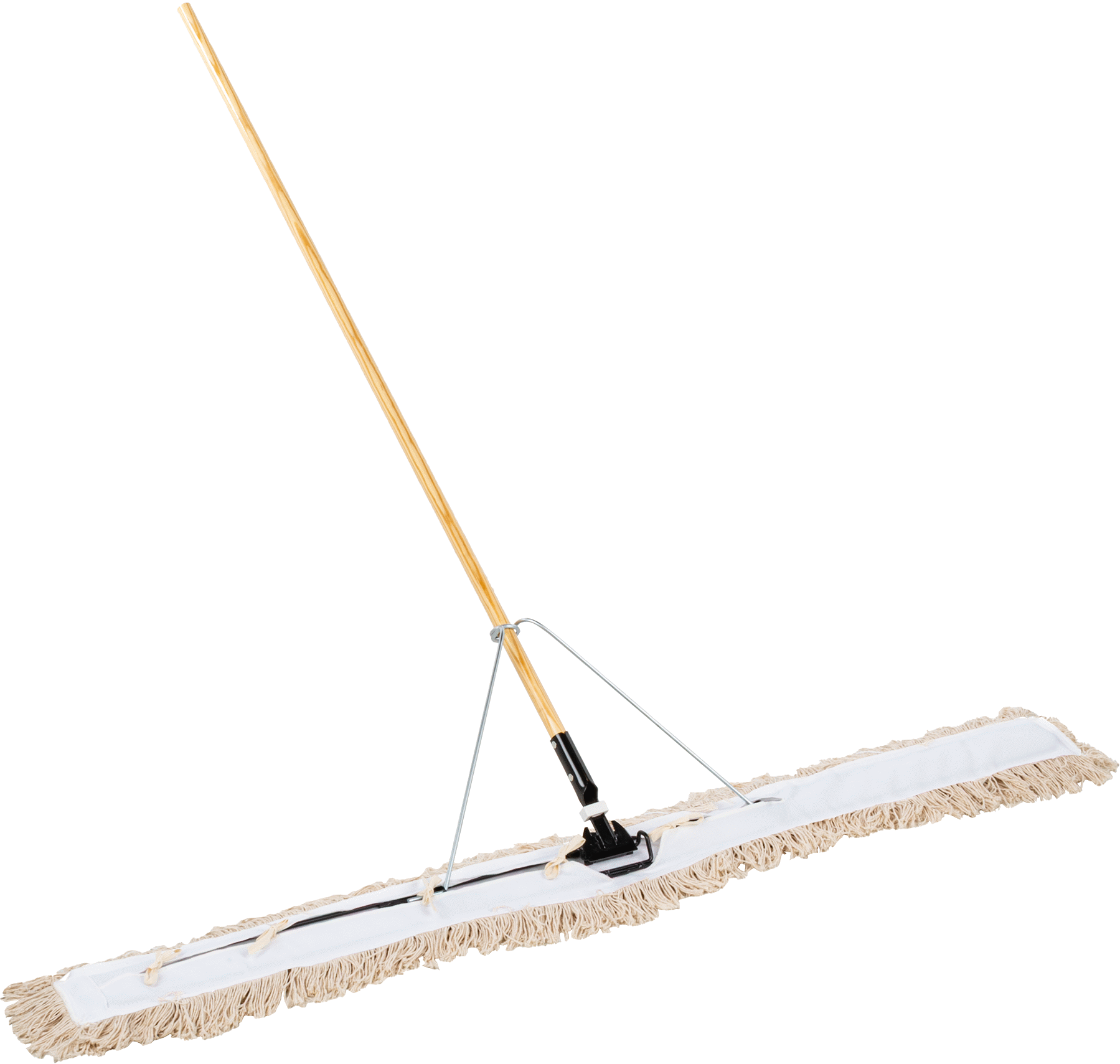 Pamuklu Toz Mopu, 3-1/4“ Derinlik x 60” Genişlik Çerçeve, 65" Genişlikte Paspas Başlığı, 54" Uzun Tutamak