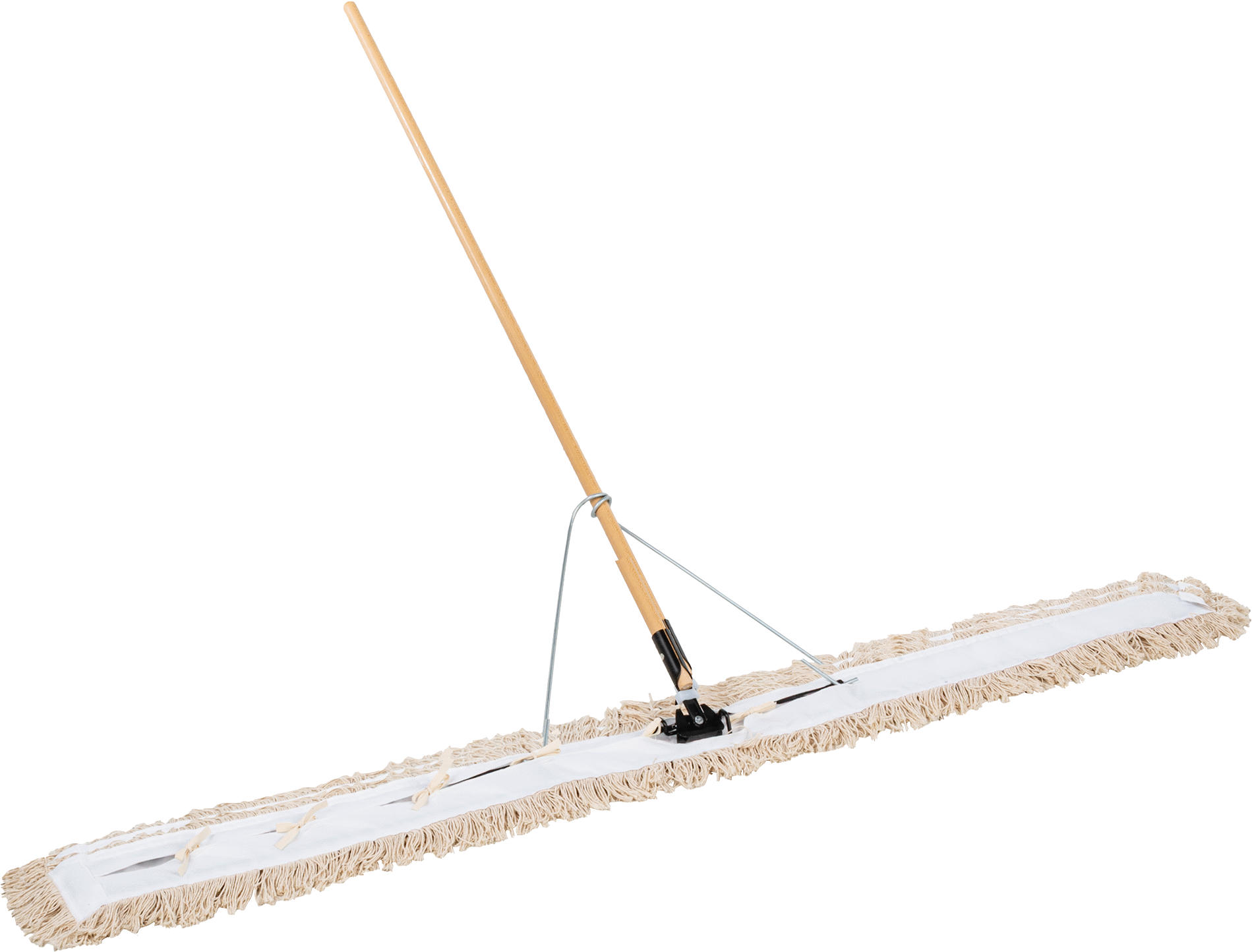 Pamuklu Toz Mopu, 3-1/4“ Derinlik x 72” Genişlik Çerçeve, 77 inç Genişliğinde Paspas Başlığı, 54" Uzun Tutamak