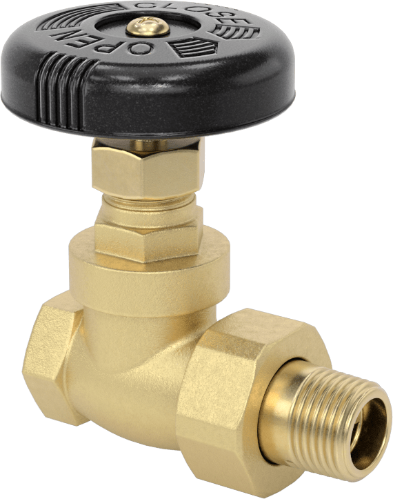 Kolay Kurulumlu Kademeli Açma/Kapama Vanası, Bronz, 1/2 NPT Dişi x 1/2 NPT Erkek