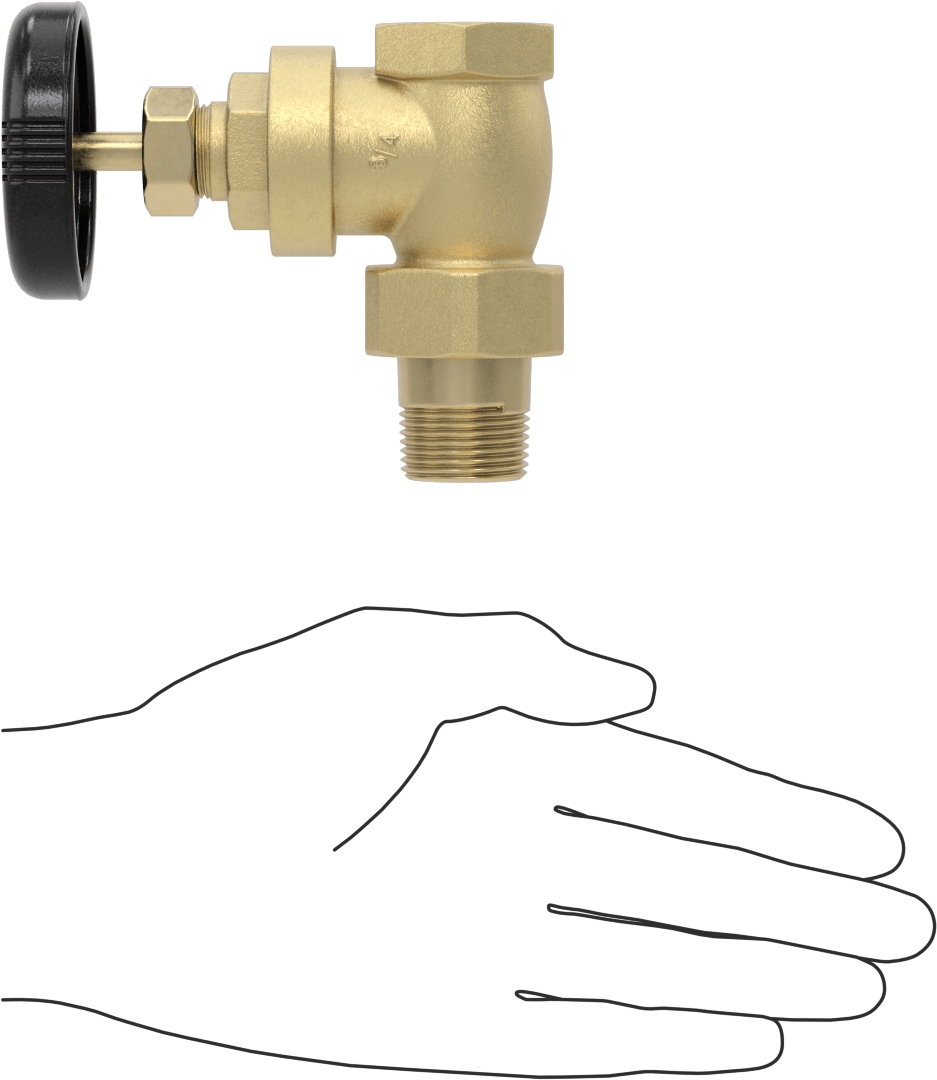 Kolay Kurulumlu Kademeli Açma/Kapama Vanası, Bronz, 3/4 NPT Dişi x 3/4 NPT Erkek