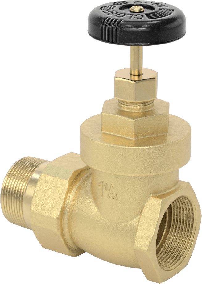 Kolay Kurulumlu Kademeli Açma/Kapama Vanası, Bronz, 1-1/2 NPT Dişi x 1-1/2 NPT Erkek