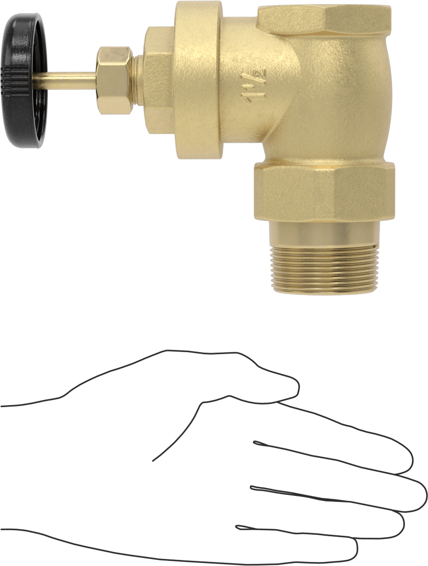 Kolay Kurulumlu Kademeli Açma/Kapama Vanası, Bronz, 1-1/2 NPT Dişi x 1-1/2 NPT Erkek