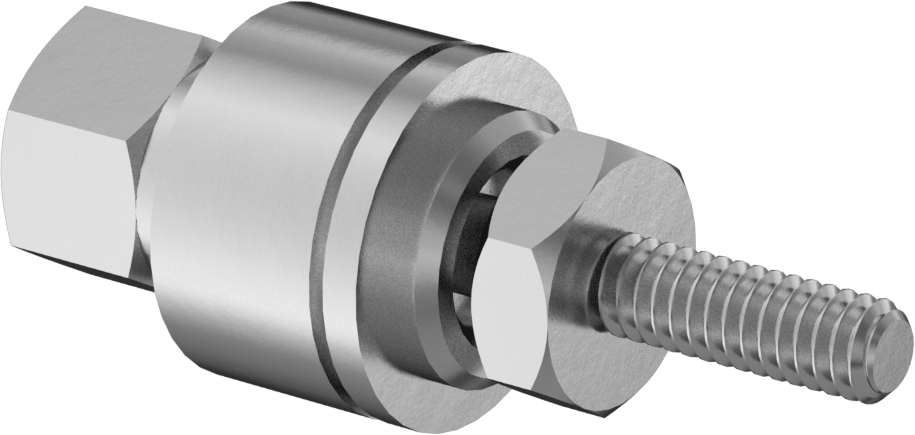 Rod Alignment Coupler, 5 Degree of Misalignment, 5-40 Thread Size, Nickel-Plated Brass
