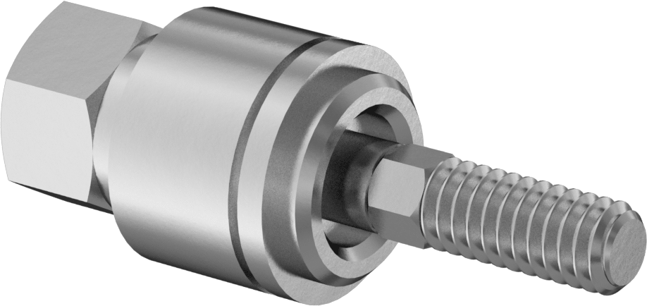 Rod Alignment Coupler, 5 Degree of Misalignment, 8-32 Thread Size, Nickel-Plated Brass