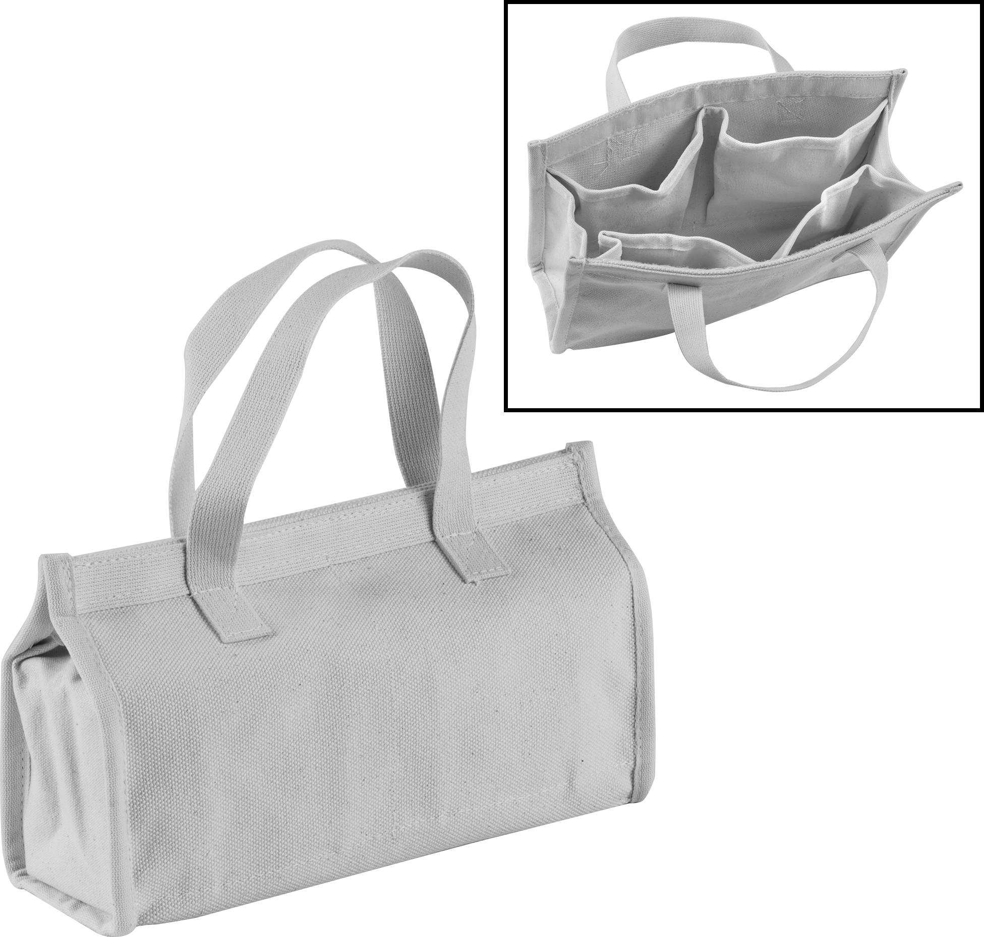 Cırt Cırtlı Kapatmalı Alet Çantaları, 13“ x 4” x 8" Toplam Boyut, 5 Bölme