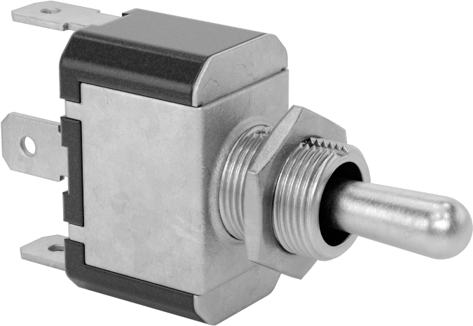 Toggle Anahtarı, 3 Konum, Yuvarlatılmış, Bakımlı, 3 Terminal, SPDT, 6A