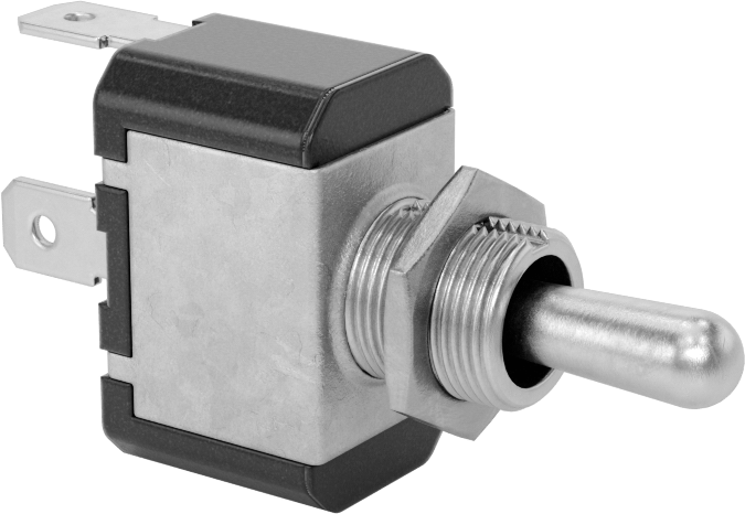 Toggle Anahtarı, 2 Konum, Yuvarlak, Anlık, 2 Terminal, SPST-NO, 10A