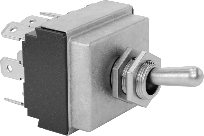 Toggle Anahtarı, 2 Konum, Yuvarlak, Bakımlı, 9 Terminal, 3PDT, 15A