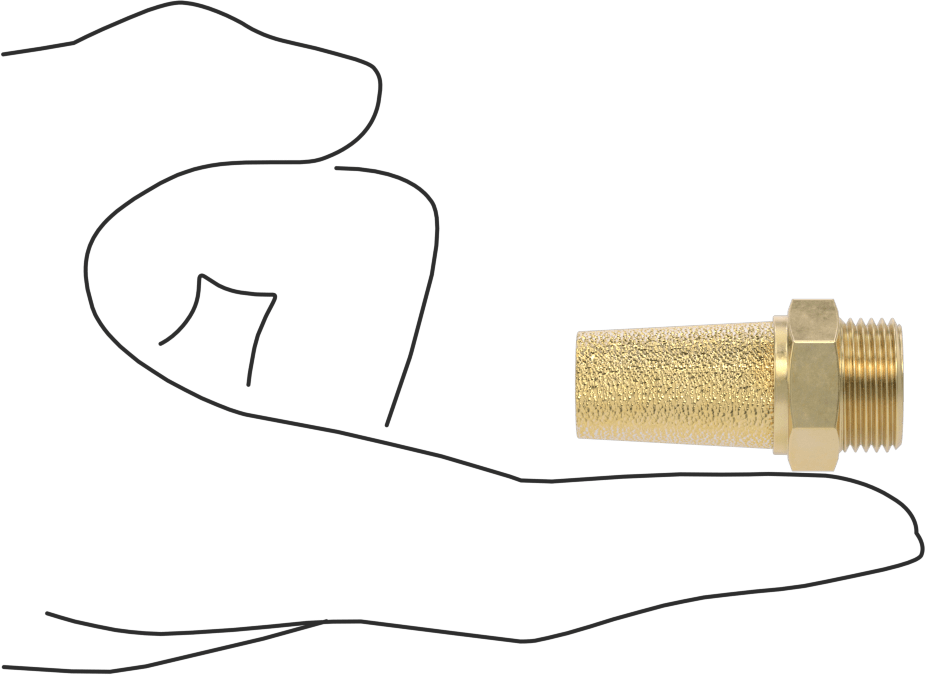 Susturucu, 3/8 BSPP Erkek, 164 scfm @ 100 PSI Akış Hızı
