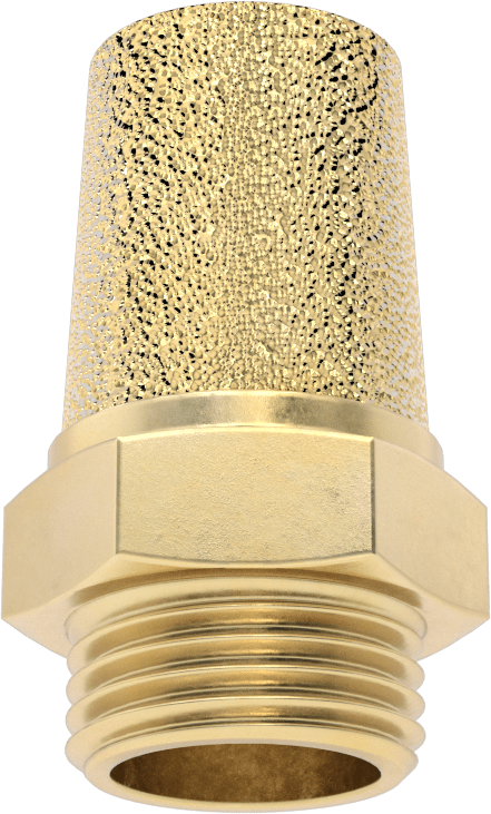 Susturucu, 1/2 BSPP Erkek, 1-13/16" Yükseklik, 244 scfm @ 100 PSI