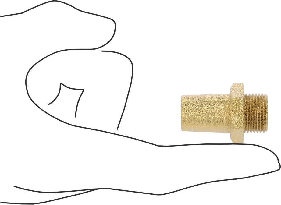 Susturucu, 3/8 BSPP Erkek, 100 PSI Akış Hızında 121 scfm