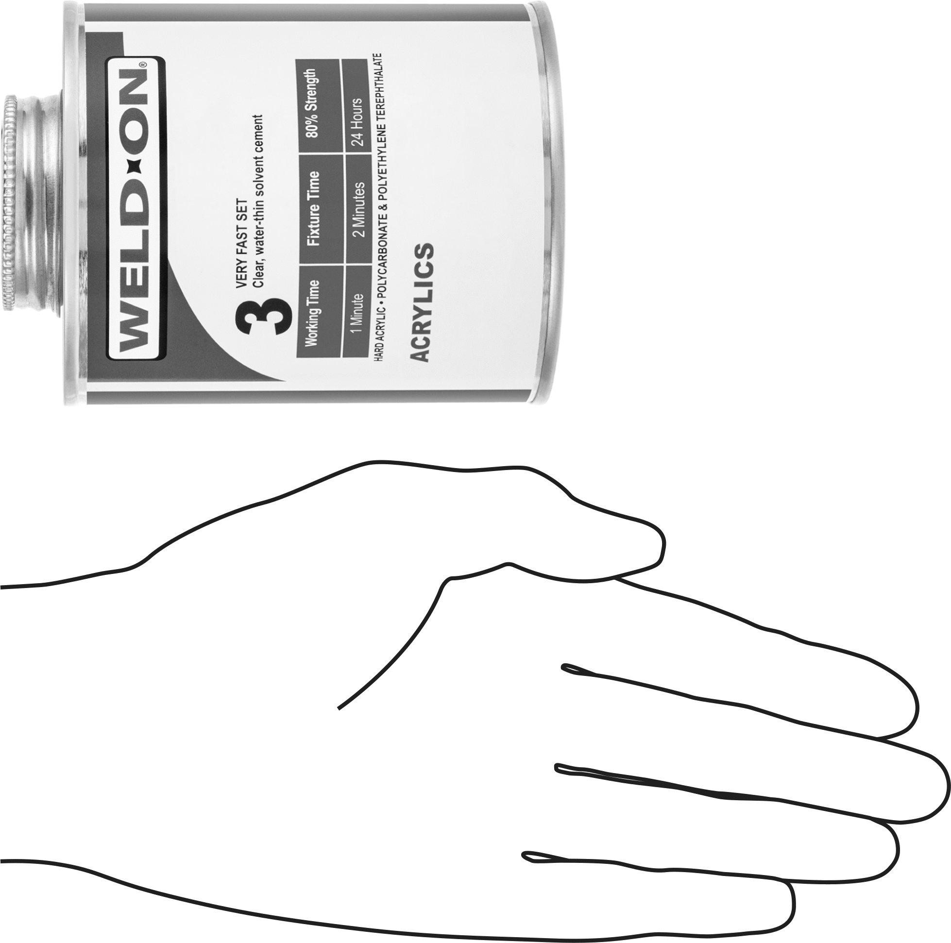 Plastik için Çimento, Scigrip 3, 16 FL. oz. Kutu