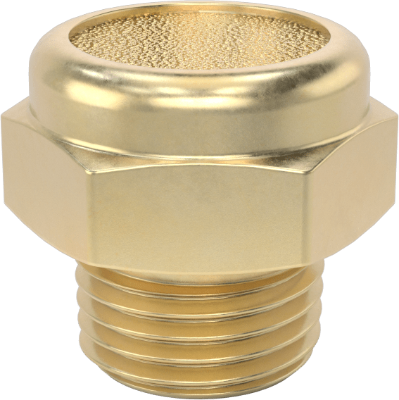 Susturucu, 1/8 BSPP Erkek, 100 PSI Akış Hızında 5 scfm, 1/2" Yükseklik