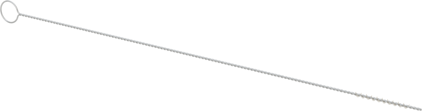 Döngü Saplı Tüp Fırça, Düşük Çizilme Pirinç Kıllar, 1/4" Çap, 27" Toplam Uzunluk