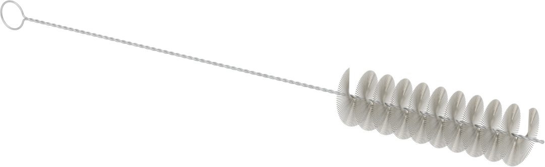 Döngü Saplı Tüp Fırça, Paslanmaz Çelik Kıllı, 7/8" Çap, 10" Toplam Uzunluk, Paslanmaz Çelik Mil