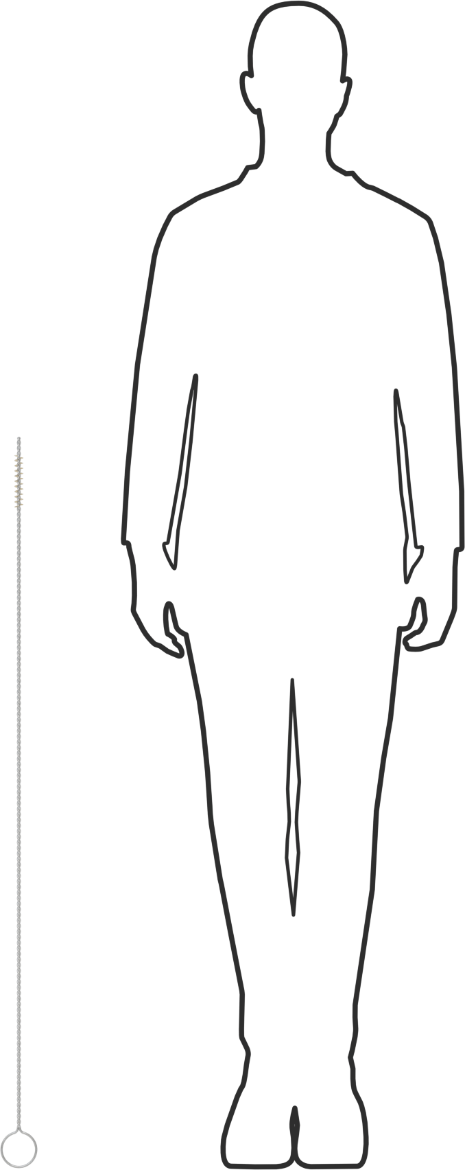 Döngü Saplı Tüp Fırça, Düşük Çizilme Pirinç Kıllar, 1/2" Çap, 42" Toplam Uzunluk