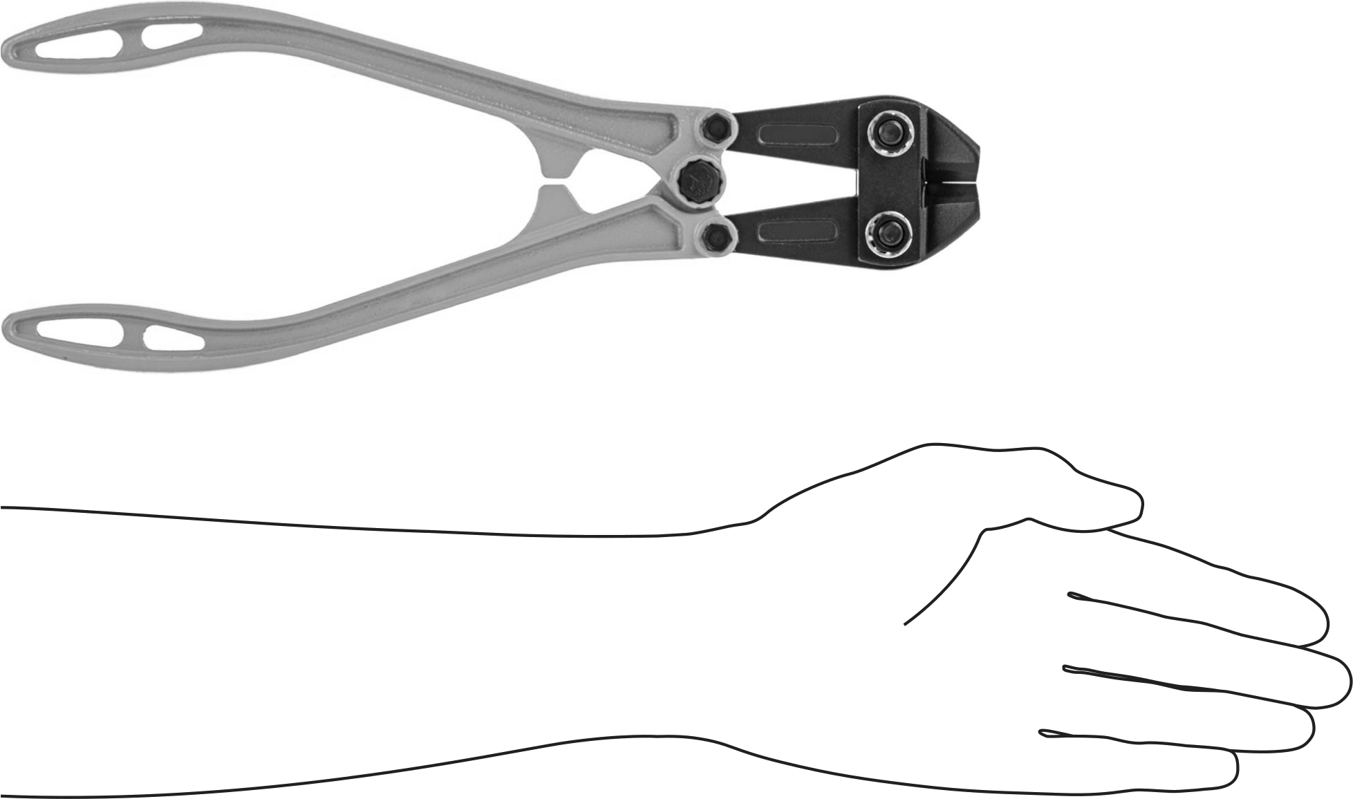 Ofset Saplı Cıvata Kesici, 3/16“ Yumuşak Çelik ve 1/8” Orta Sertlikte Çelik için Maksimum Çap