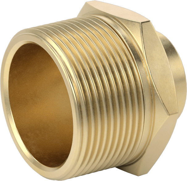 Pirinç Bahçe Hortumu Bağlantı Parçası, Düz Adaptör, 3/4 GHT Dişi x 1-1/2 NPT Erkek
