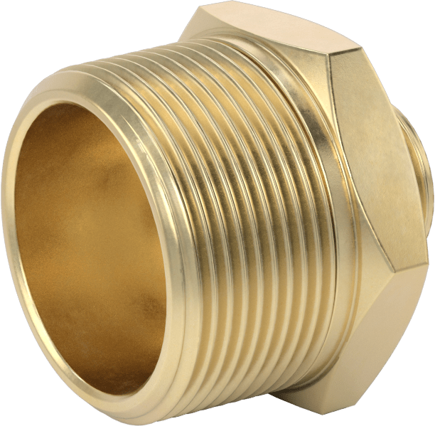 Pirinç Bahçe Hortumu Bağlantı Parçası, Düz Adaptör, 3/4 GHT Erkek x 1-1/2 NPT Erkek