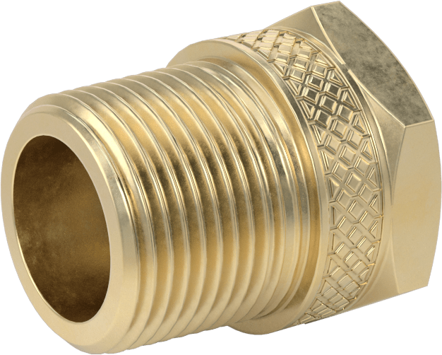 Pirinç Bahçe Hortumu Bağlantı Parçası, Düz Adaptör, 3/4 GHT Dişi x 3/4 NPT Erkek